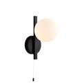Edgeware Bathroom Wall Light Matt black &amp; matt opal glass additional 1