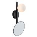 Edgeware Bathroom Wall Light Matt black, mirrored glass with opal glass additional 1