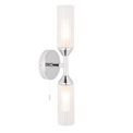 Edingley Bathroom 2 Light Wall Light Chrome plate &amp; clear/frosted ribbed glass additional 1