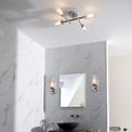 Edingley Bathroom 4 Light Semi Flush Chrome plate &amp; clear/frosted ribbed glass additional 2