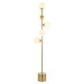 Elfordleigh 5 Light Floor Lamp Satin brass plate &amp; gloss white glass additional 1
