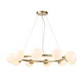 Elfordleigh 10 Light Pendant Satin brass plate &amp; gloss white glass additional 1
