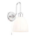 Eldwick Bathroom Wall Light Chrome plate &amp; gloss opal glass additional 1