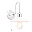 Elham Bathroom Wall Light Chrome plate &amp; gloss white additional 1