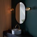 Farndon Bathroom Wall Light Satin brass plate &amp; clear ribbed glass additional 2