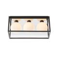 Felton 3 Light Bathroom Semi Flush Matt black &amp; matt opal glass additional 1