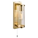 Finchley Bathroom Wall Light Dark bronze paint &amp; clear ribbed glass additional 1