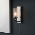 Flowton Bathroom Wall Light Chrome plate &amp; frosted glass additional 3