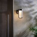 Forton Outdoor Wall Light Matt black finish &amp; frosted glass additional 3