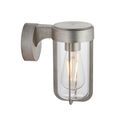 Forton Outdoor Wall Light Brushed silver finish &amp; clear glass additional 1