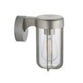 Forton Outdoor Wall Light Brushed silver finish &amp; clear glass additional 3