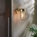 Forton Outdoor Wall Light Brushed gold finish &amp; clear glass additional 2