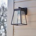 Frampton Outdoor Wall Light Matt black &amp; clear glass additional 3