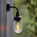 Frensham Outdoor Wall Light Matt black &amp; clear glass additional 2