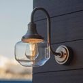 Gainsbrough Outdoor Wall Light Brushed silver finish &amp; clear glass additional 2