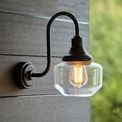 Gainsbrough Outdoor Wall Light Matt black &amp; clear glass additional 3