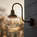 Gainsbrough Outdoor Wall Light Matt black &amp; clear glass additional 2