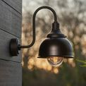 Glalston Outdoor Wall Light Textured &amp; matt black with clear glass additional 2
