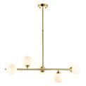 Elfordleigh 5 Light Pendant Satin brass plate &amp; gloss white glass additional 1