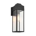 Ganton Outdoor Wall light Matt black &amp; clear glass additional 1