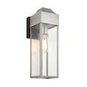 Ganton Outdoor Wall light Brushed silver finish, matt black &amp; clear glass additional 1