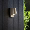 Gathurst Outdoor Wall Light Brushed silver finish &amp; frosted glass additional 3