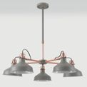 Bronx Telescopic 5 Light, 5 x E27, Sand Grey/Copper/White additional 4