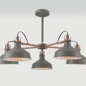 Bronx Telescopic 5 Light, 5 x E27, Sand Grey/Copper/White additional 1