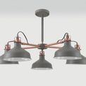 Bronx Telescopic 5 Light, 5 x E27, Sand Grey/Copper/White additional 2