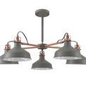 Bronx Telescopic 5 Light, 5 x E27, Sand Grey/Copper/White additional 6