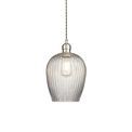 Golborne Pendant Bright nickel plate &amp; clear ribbed glass additional 1
