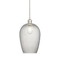 Golborne Large Pendant Bright nickel plate &amp; clear ribbed glass additional 1