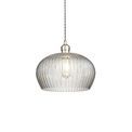 Golborne Medium Pendant Bright nickel plate &amp; clear ribbed glass additional 1