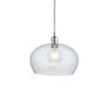 Golborne Medium Pendant Bright nickel plate &amp; clear hammered glass additional 1