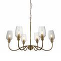 Goodmayes 6 Light Pendant Antique brass plate &amp; clear glass additional 1