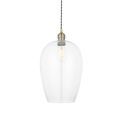 Golborne Large Antique Brass Hanging Pendant Light with Clear Glass additional 1
