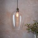 Golborne Large Antique Brass Hanging Pendant Light with Clear Glass additional 3