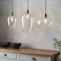 Golborne Large Antique Brass Hanging Pendant Light with Clear Glass additional 2