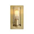 Goswick Wall Light Hammered brass plate &amp; textured clear glass additional 1