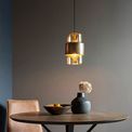 Goswick Pendant Brass patina &amp; champagne lustre glass additional 3