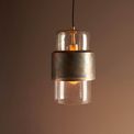 Goswick Pendant Bronze patina plate &amp; clear glass additional 3