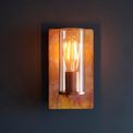 Goswick Wall Light Copper patina plate &amp; clear glass additional 2