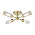 Greasby 4 Light Semi Flush Satin brass plate with clear &amp; frosted glass additional 1