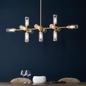 Greasby 13 Light Bar Pendant Satin brass plate with clear &amp; frosted glass additional 3