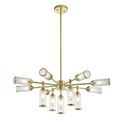 Greasby 13 Light Pendant Satin brass plate with clear &amp; frosted glass additional 1