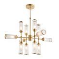 Greasby 12 Light Pendant Satin brass plate with clear &amp; frosted glass additional 1