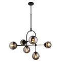 Grinton 6 Light Semi Flush Matt black &amp; smoked mirror glass additional 1