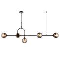 Grinton 5 Light Pendant Matt black &amp; smoked mirror glass additional 1