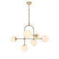 Grinton 6 Light Semi Flush Matt antique brass plate &amp; opal glass additional 1