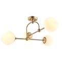 Grinton 4 Light Semi Flush Matt antique brass plate &amp; opal glass additional 1